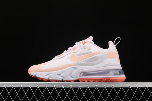 Nike Air Max 270 React in the Summit White/Crimson Tint colorway CJ0619-103