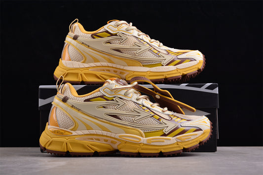 Off-White™ x Nike Zoom auffälligen Gelb-Braun-Beige-Farbschema