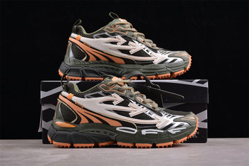 Off-White™ x Nike Zoom Vomero 5 – Olivgrün/Orange/Weiß: Die Fusion aus Funktionalität, Design und Streetwear-Rebellion