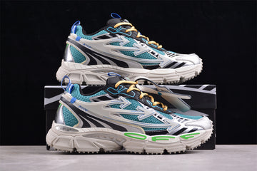 Off-White™ x Nike Terra Forma in the blue/green/silver colorway.